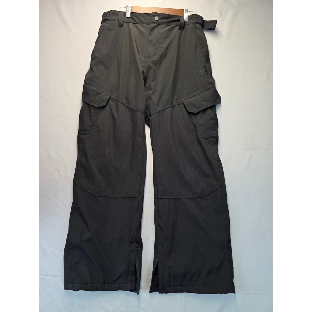 Gerry Mens Black Cargo Snow Pants Fleece Lined Adjustable Waist Size XL